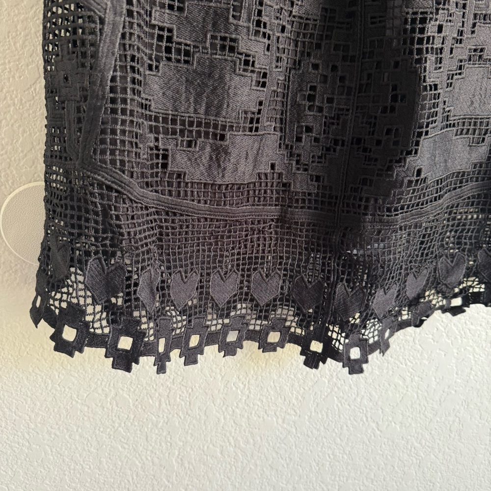 FARM Rio Black Lace Dress Black Pineapple Guipure Mini Dress - Picture 3 of 8